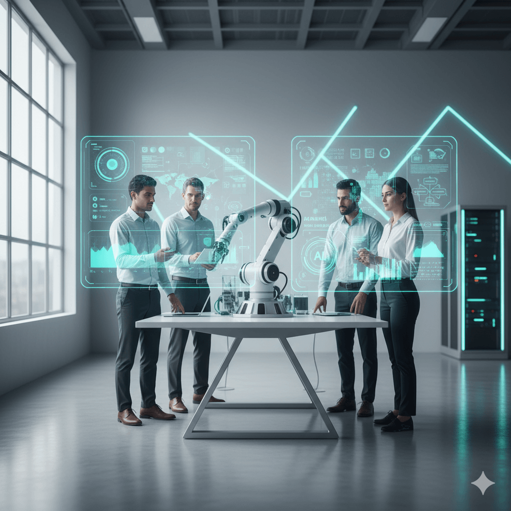 Simulación industrial y agentes de IA